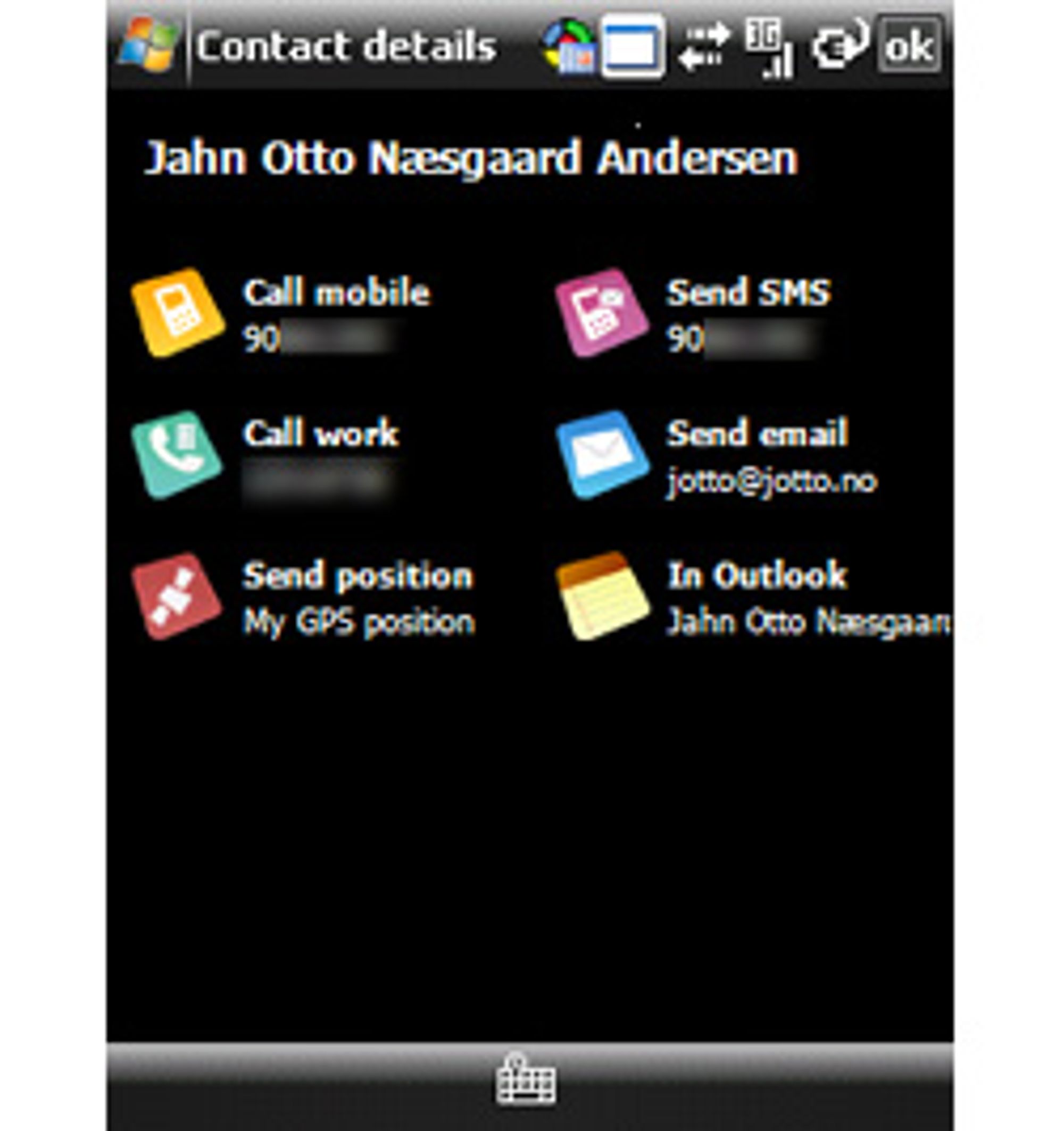 En annen av menyene i Finger Friendly Friends.