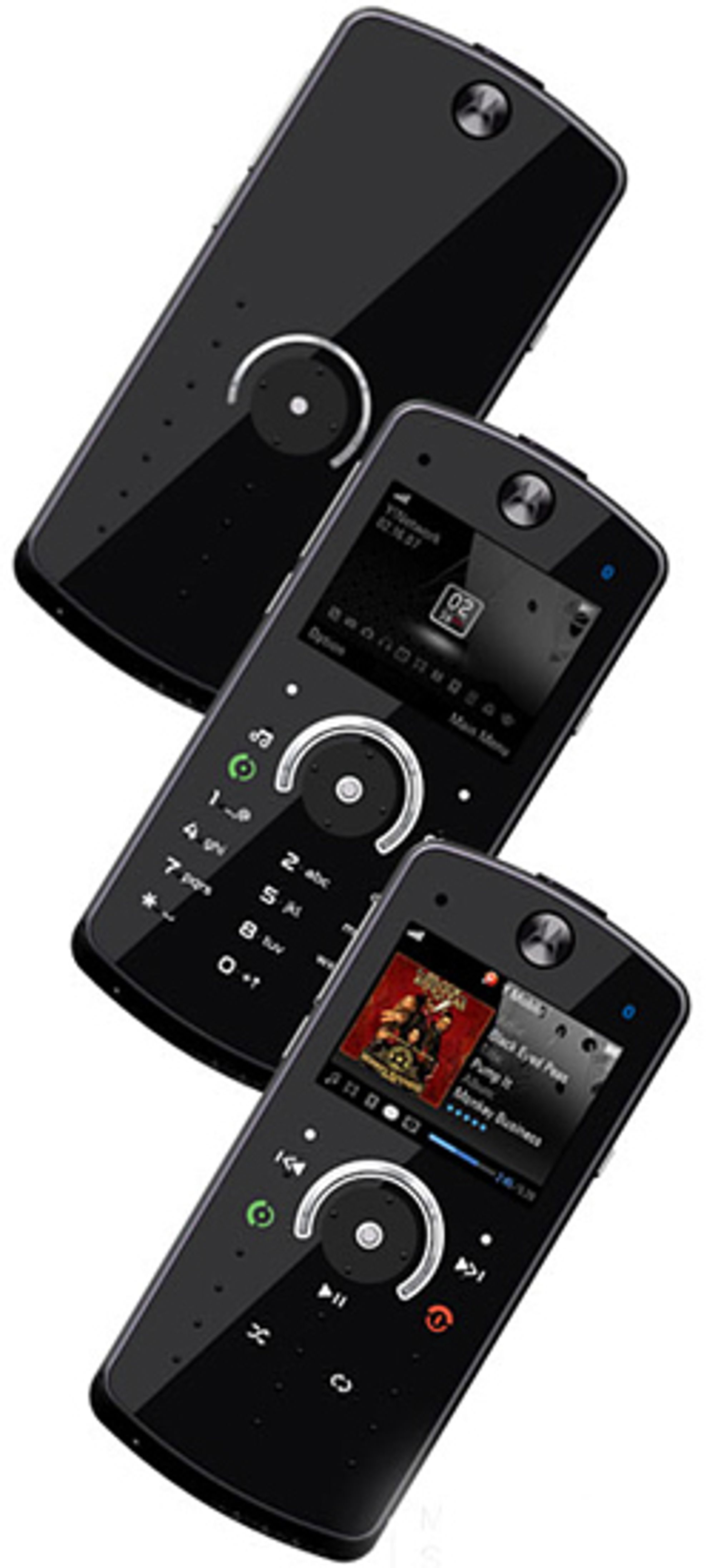 E8 har taster som foranderer seg etter hva du bruker telefonen til.