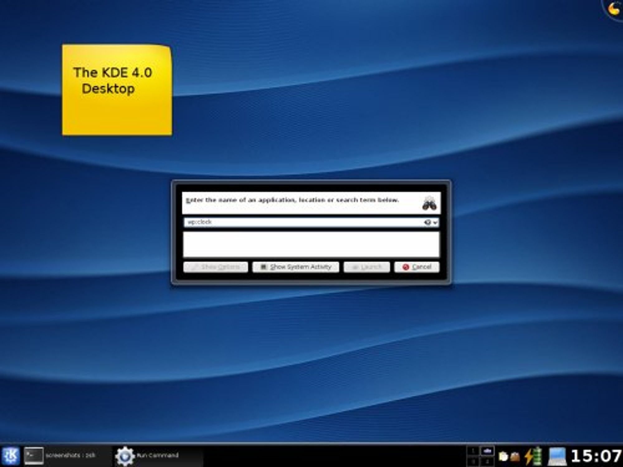 Skrivebordet i KDE 4.0