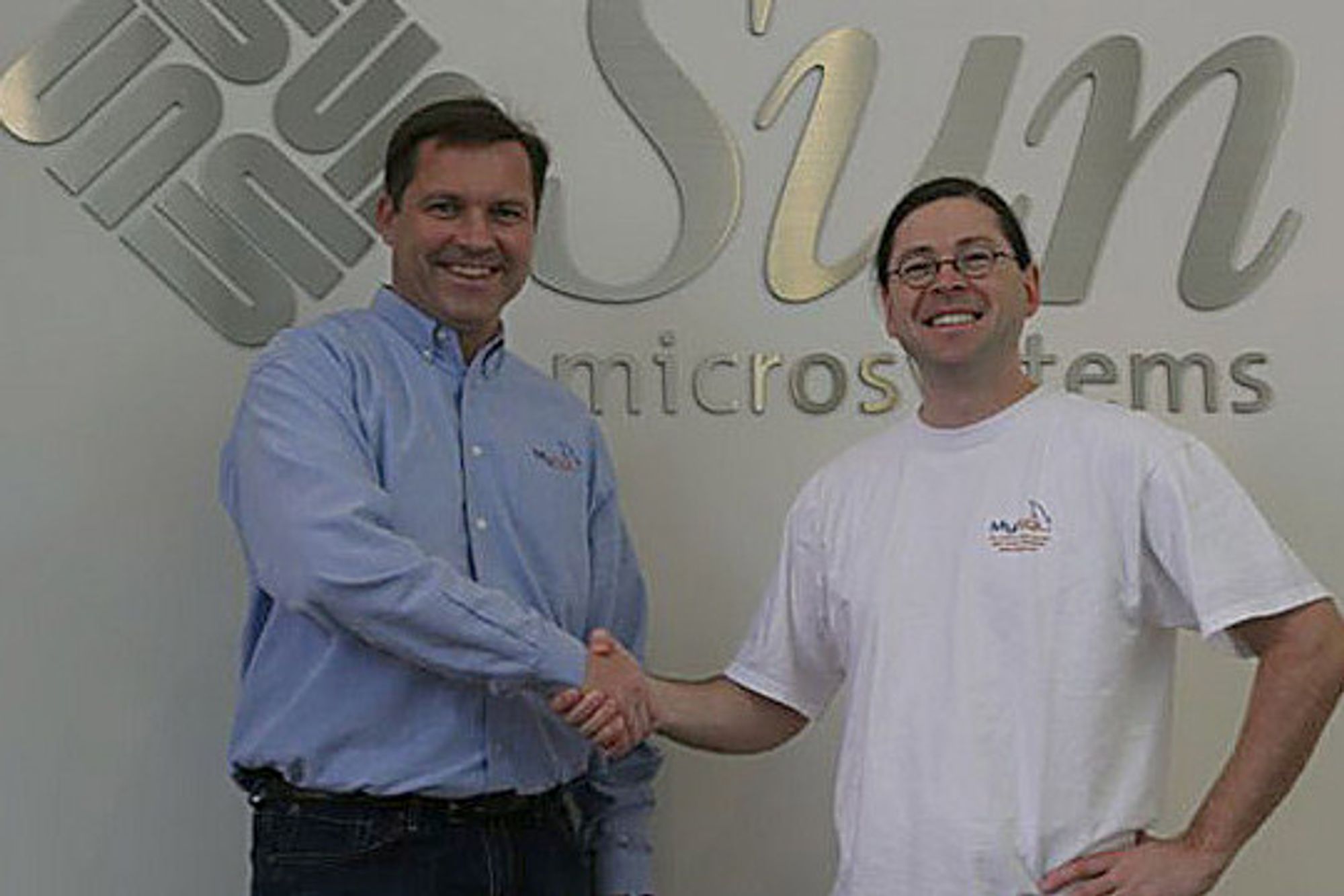 Jonathan Schwartz og Marten Mickos, CEO i MySQL