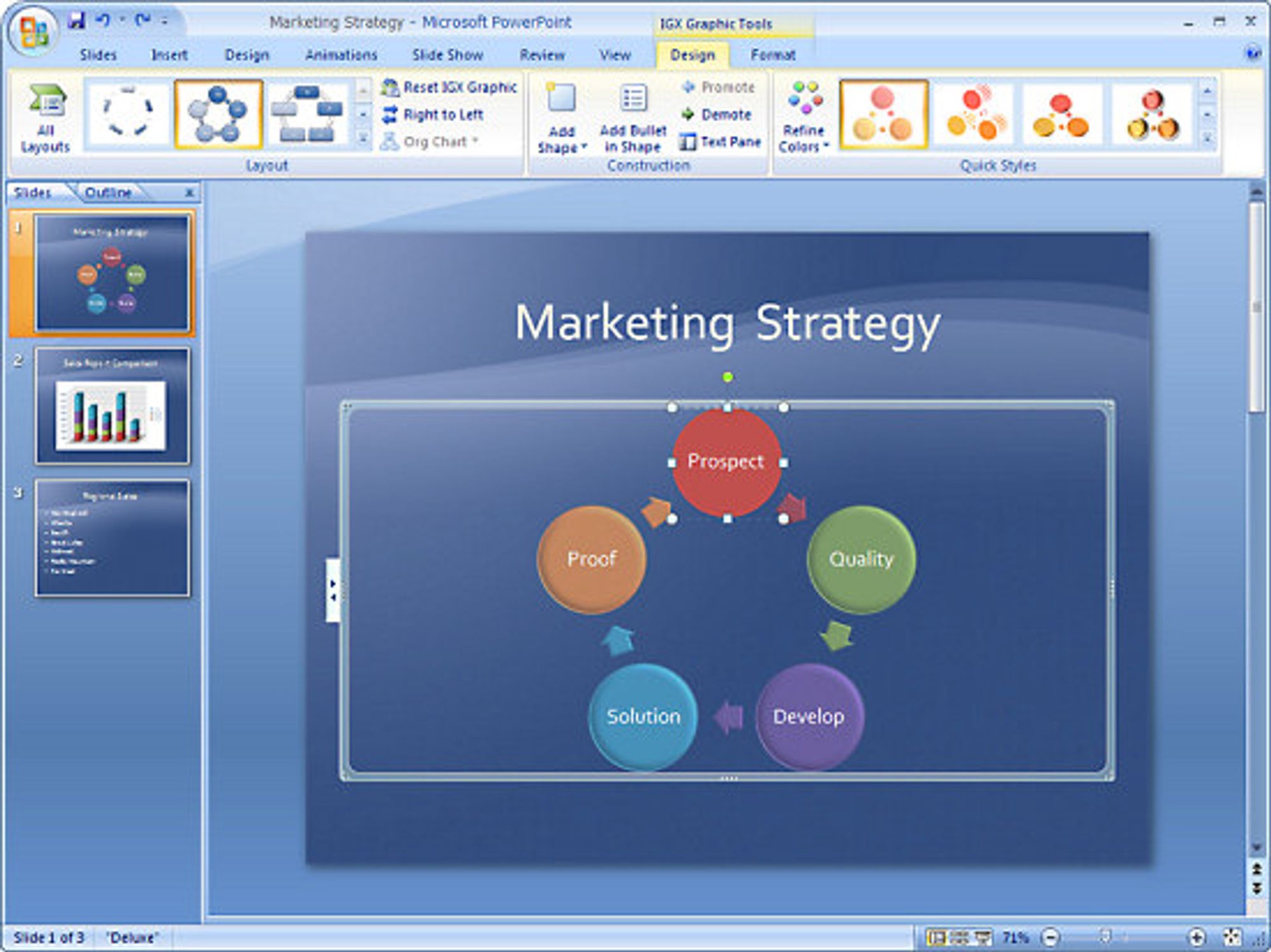 Skjermbilde fra PowerPoint 2007