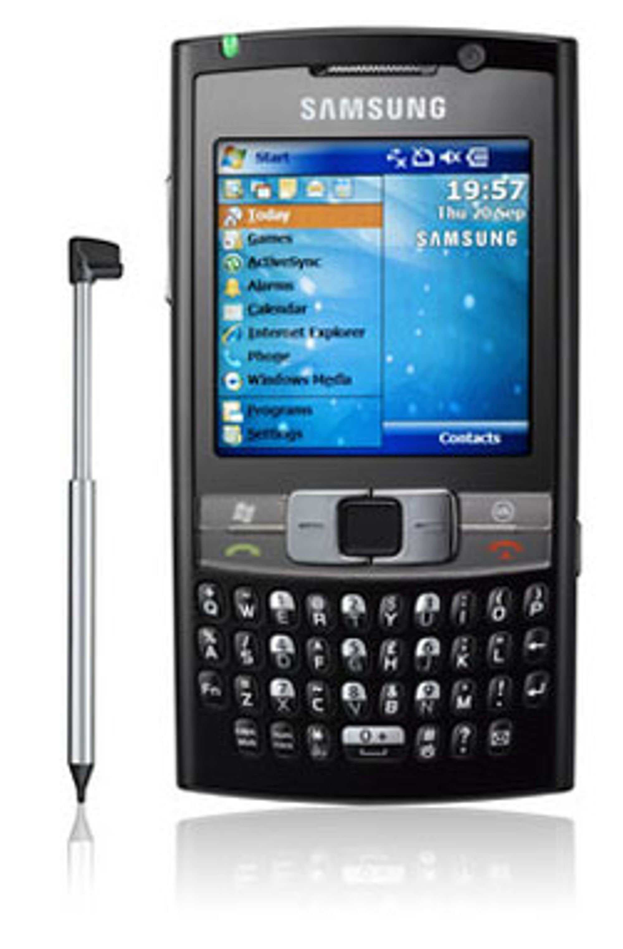 Denne Windows-mobilen har en pekemus.