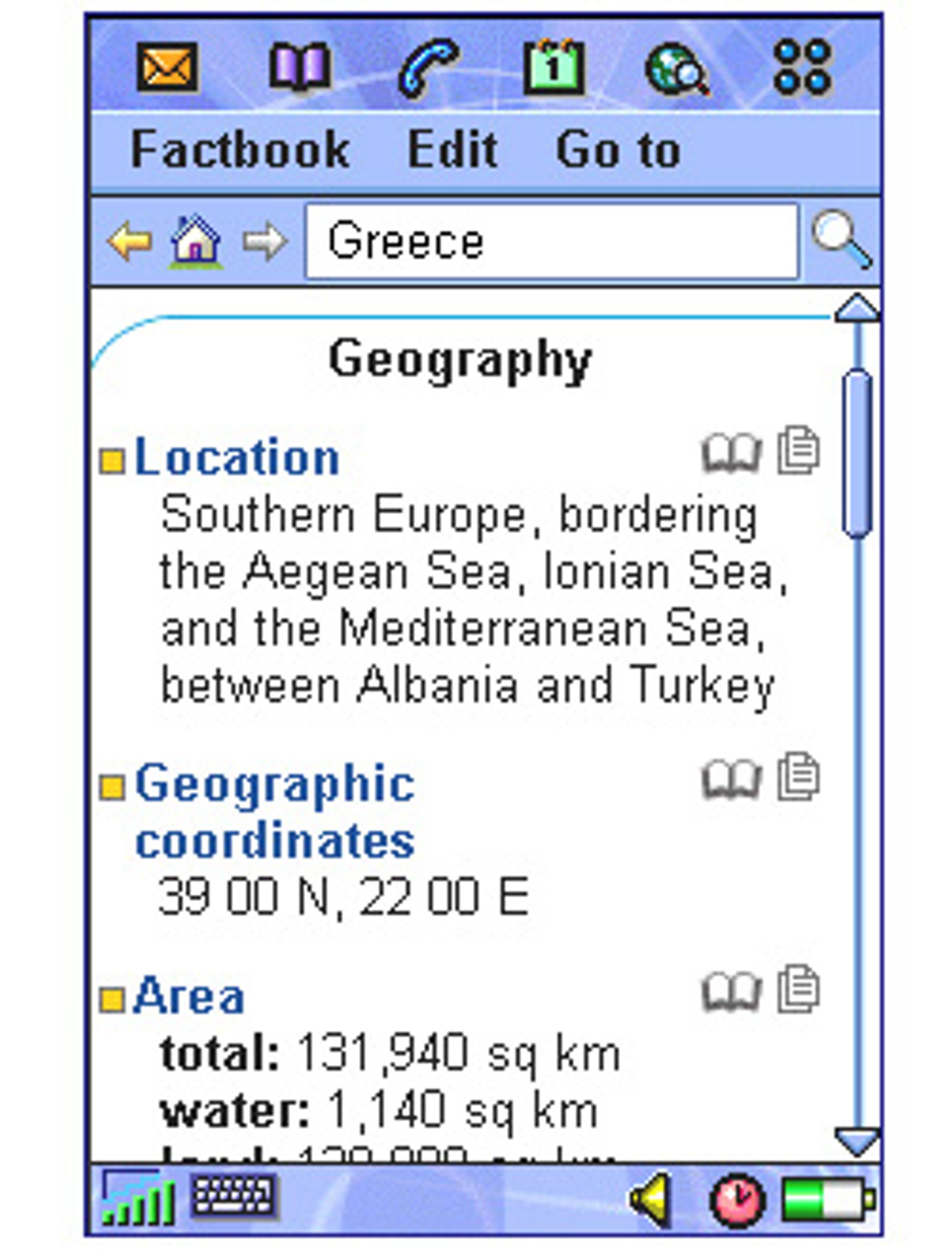 Skjermskudd fra The World Factbook. (Bilde: Softonic)
