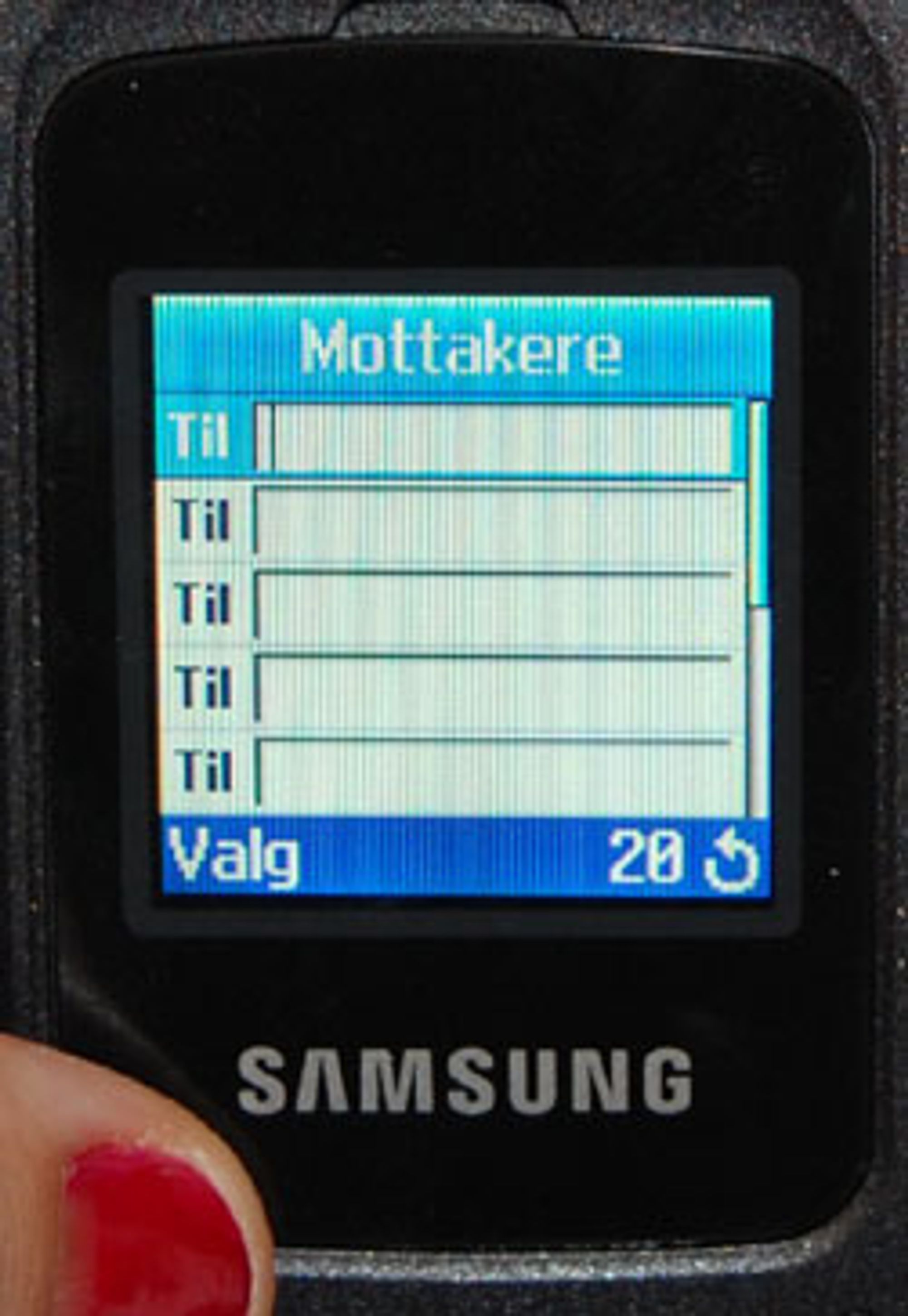 Inntasting av nummer er standard.