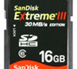 SanDisk Secure Digital Extreme III SDHC 16 GB 30MB/s Edition