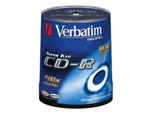 Verbatim CD-R 52x AZO Crystal 100 stk. Cake Box