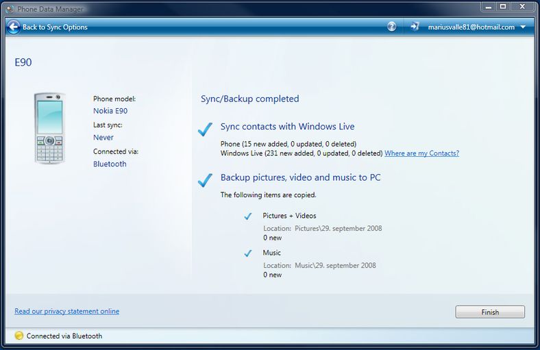Nå kan du synkronisere uten å bruke PC Suite.