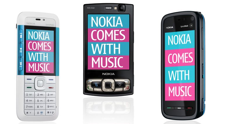 Nokia Comes With Music er foreløpig kun tilgjengelig på Nokia 5310 (til venstre).