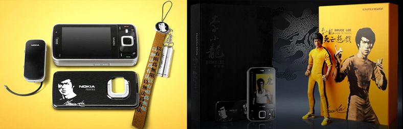 Bruce Lee-telefonen kommer med ekstra Bruce Lee-tilbehør.