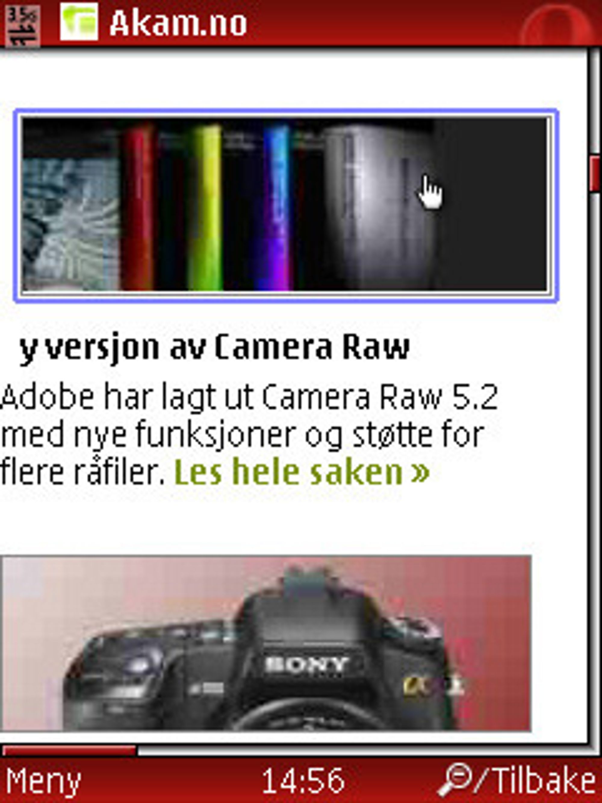 Opera Mini lar deg surfe på fulle nettsider uten at det koster allverdens. (Her: akam.no)