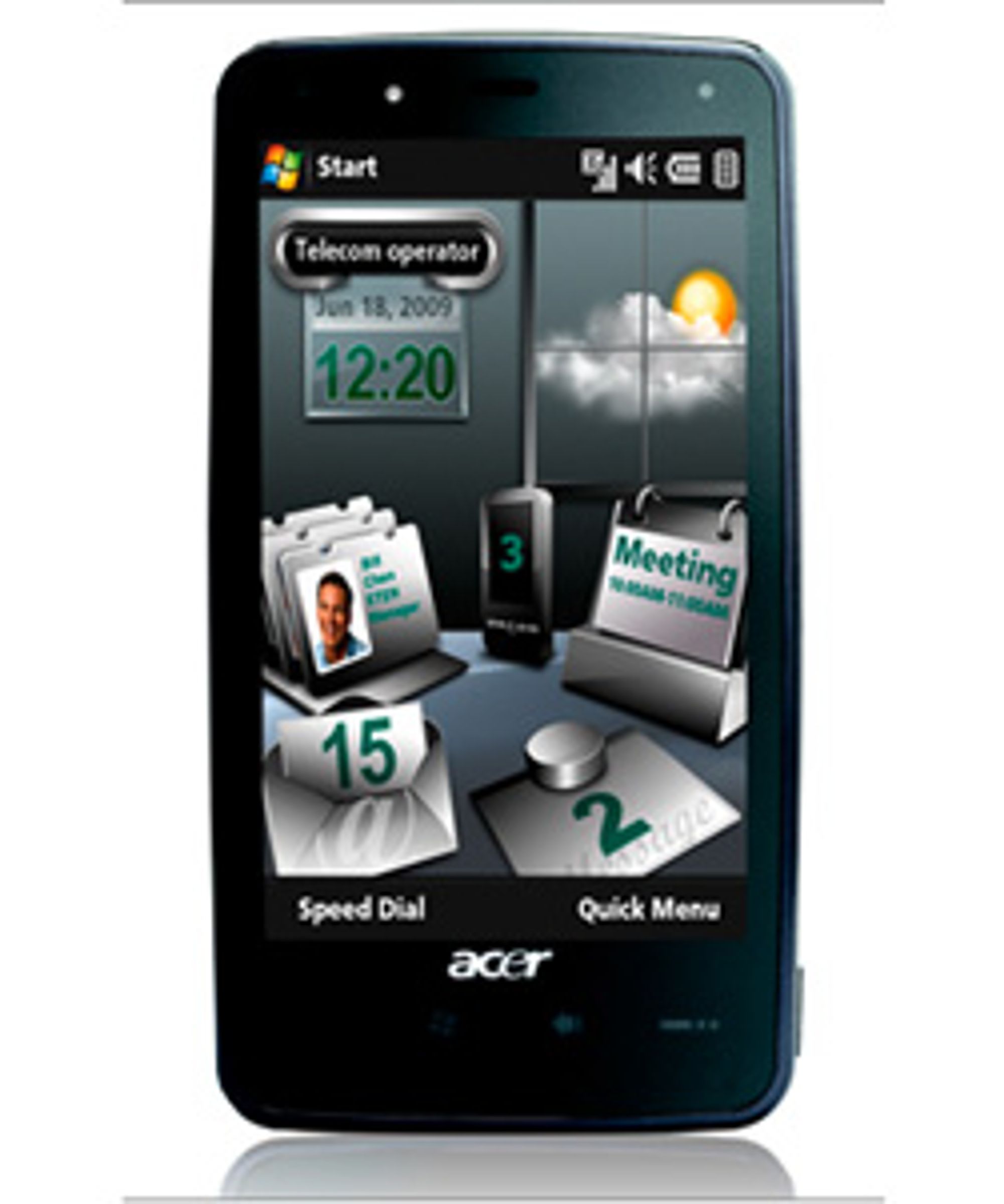 En av Acers nye telefoner, Tempo F900. (Foto: Acer)
