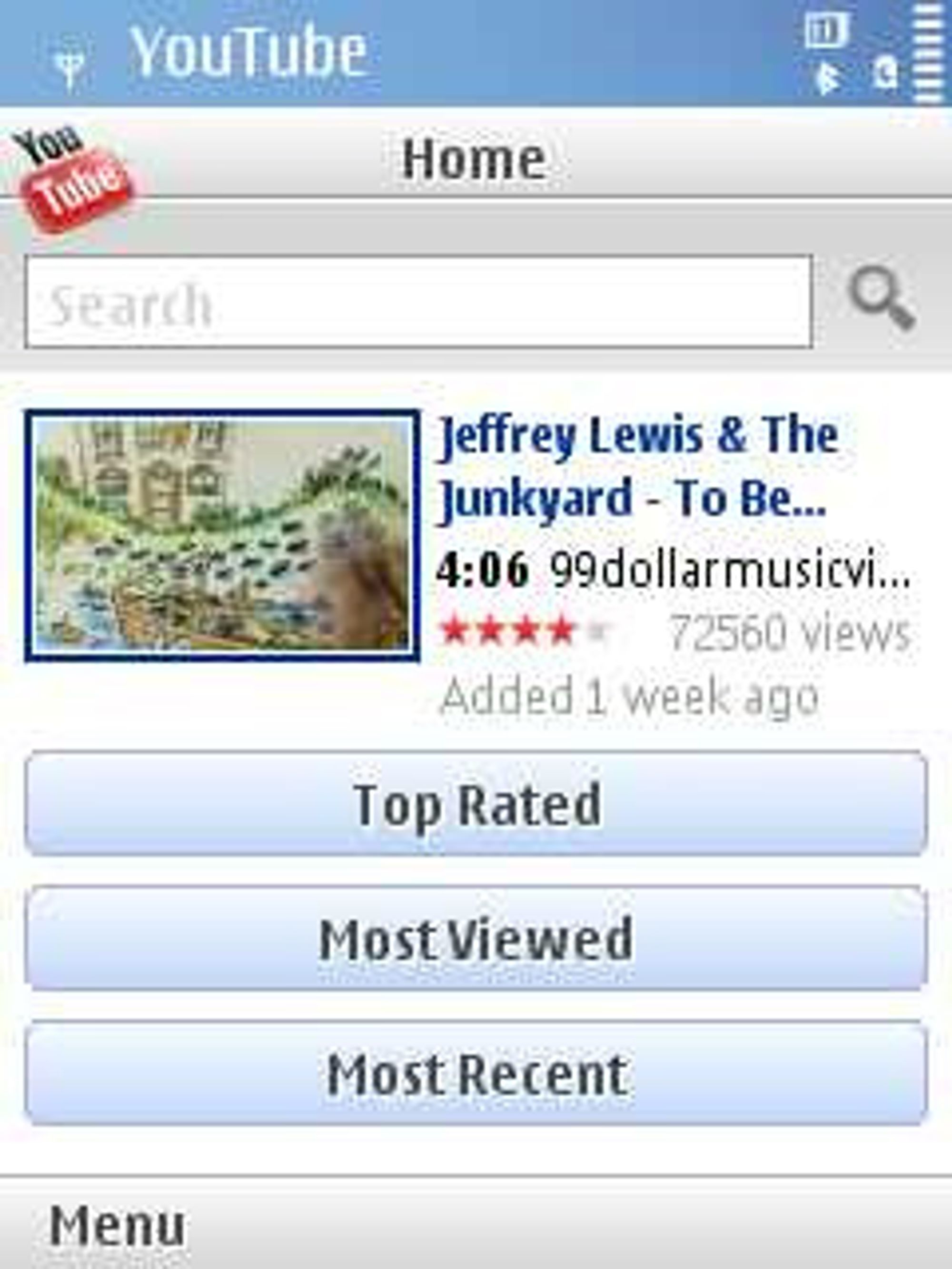 Skjermskudd fra Youtube-programmet. (Foto: All about symbian)