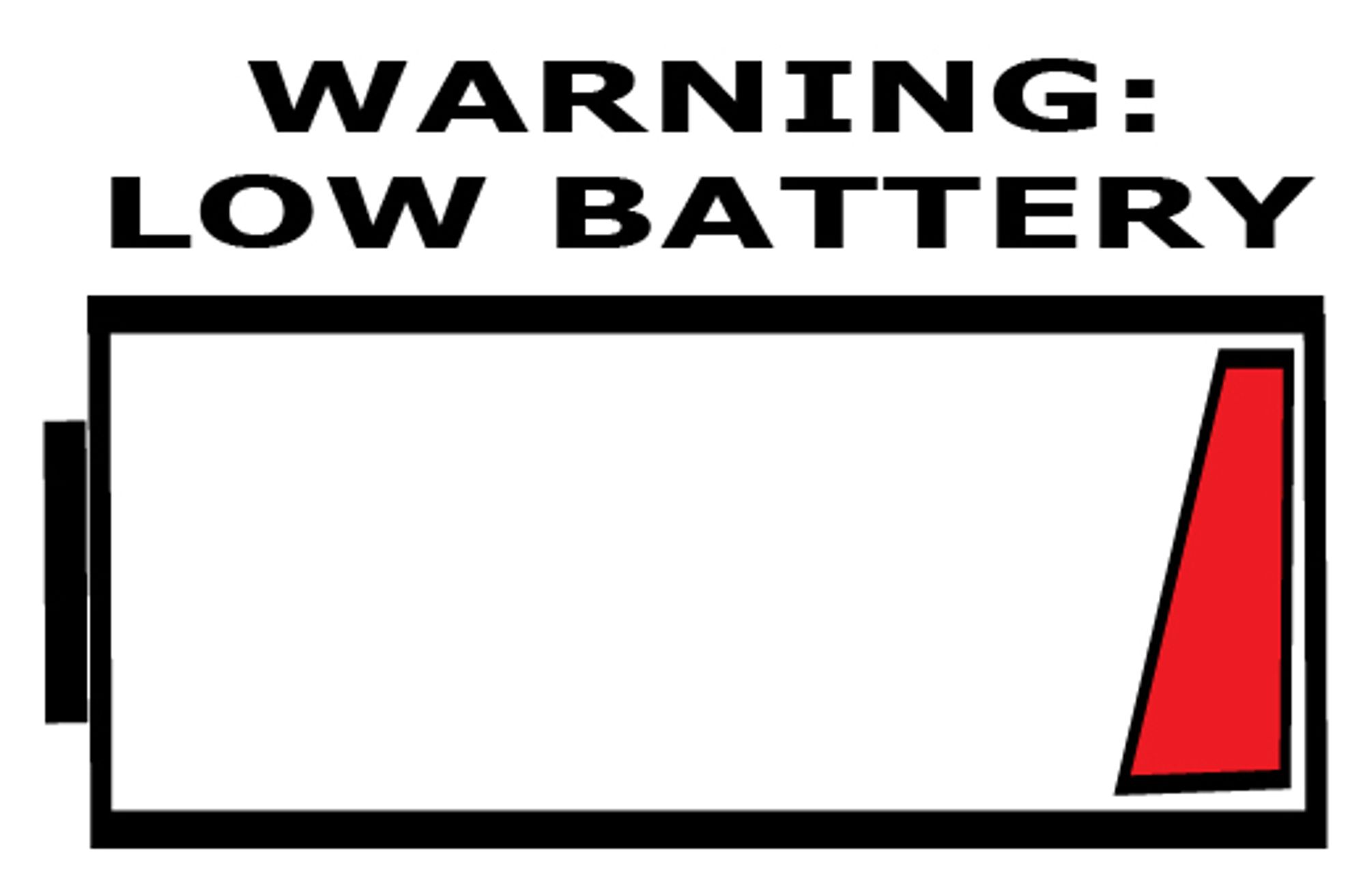 Jeg kan love at også fotografer får lavt batterinivå.