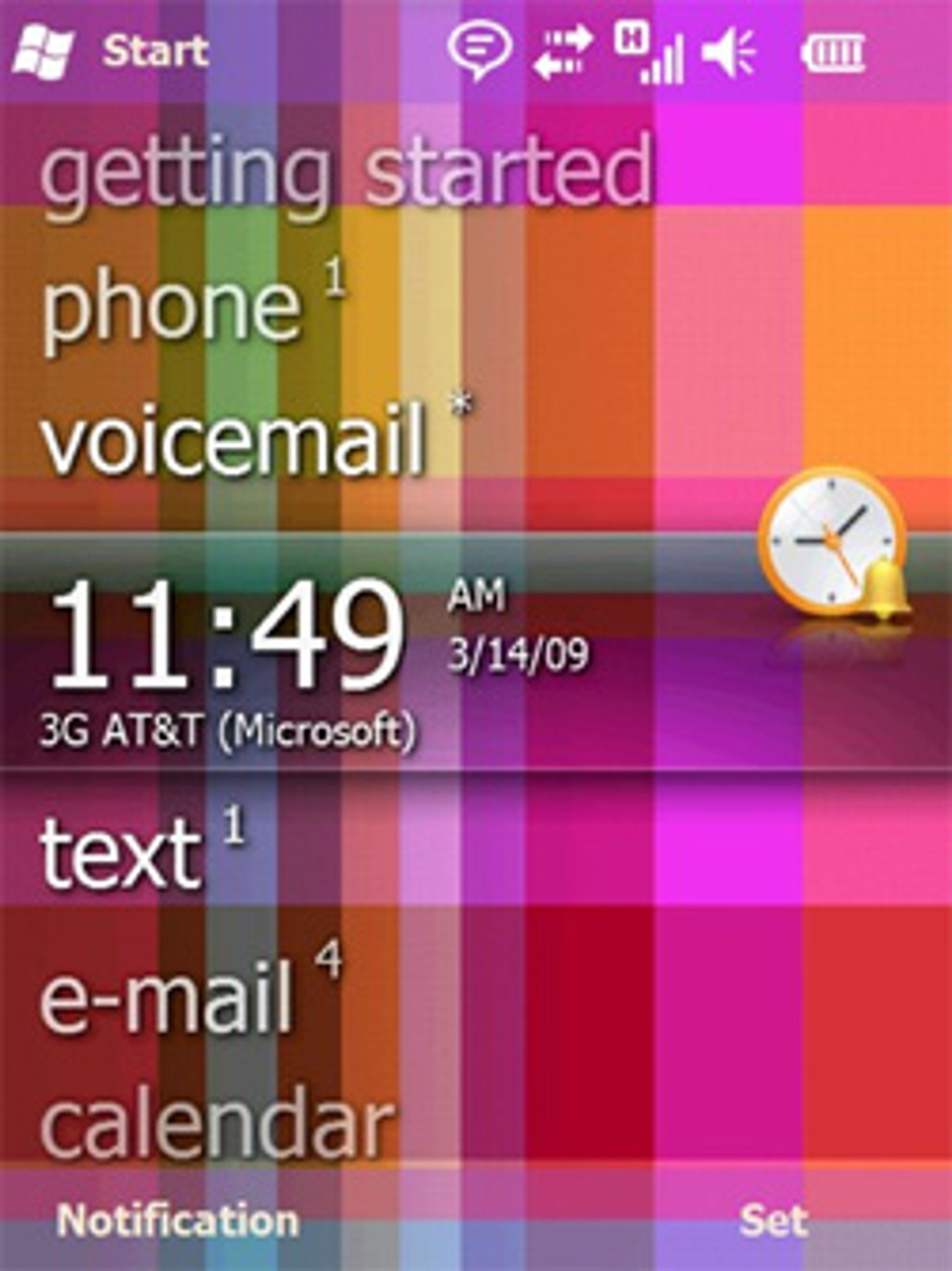 Skjermskudd fra et designertema til Windows Mobile 6.5. (Foto: Engadget Mobile)