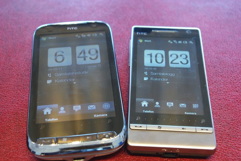 To av nyhetene fra HTC er Touch Pro 2 til venstre og Touch Diamond 2 til høyre.