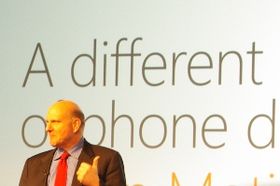 Outgoing Microsoft CEO Steve Ballmer on Windows Phone 7 launch in Barcelona.