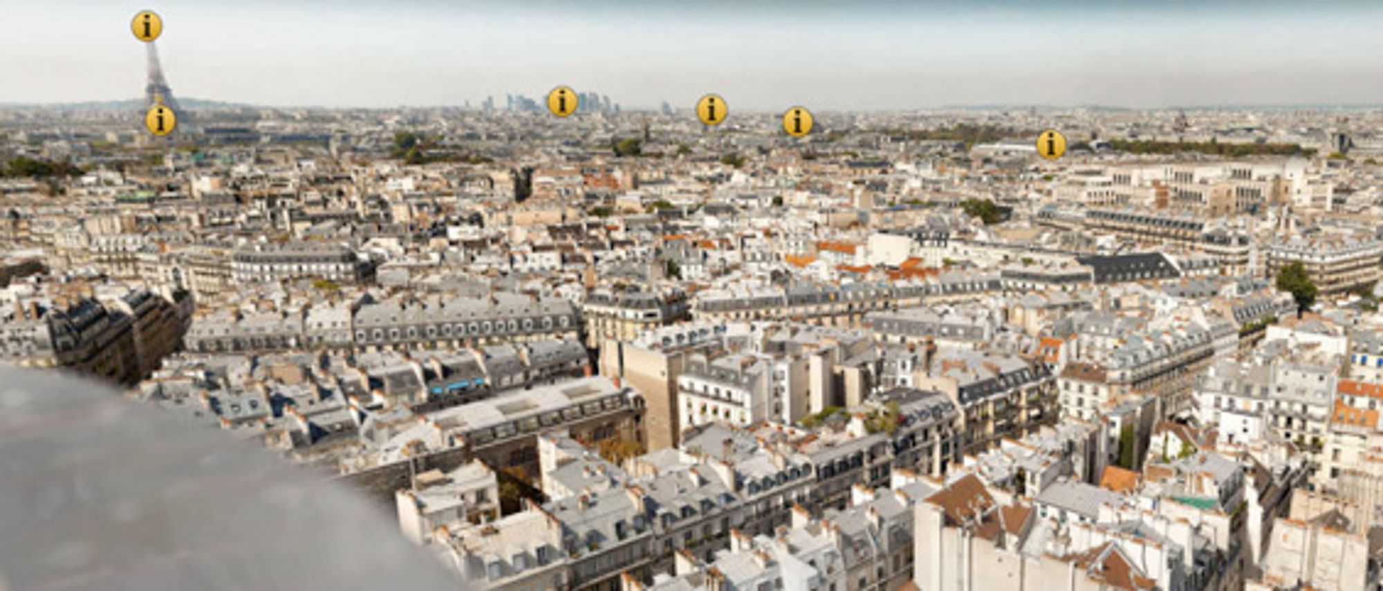 Utsnitt av 26 gigapiksel Paris-panorama (fra www.paris-26-gigapixels.com).