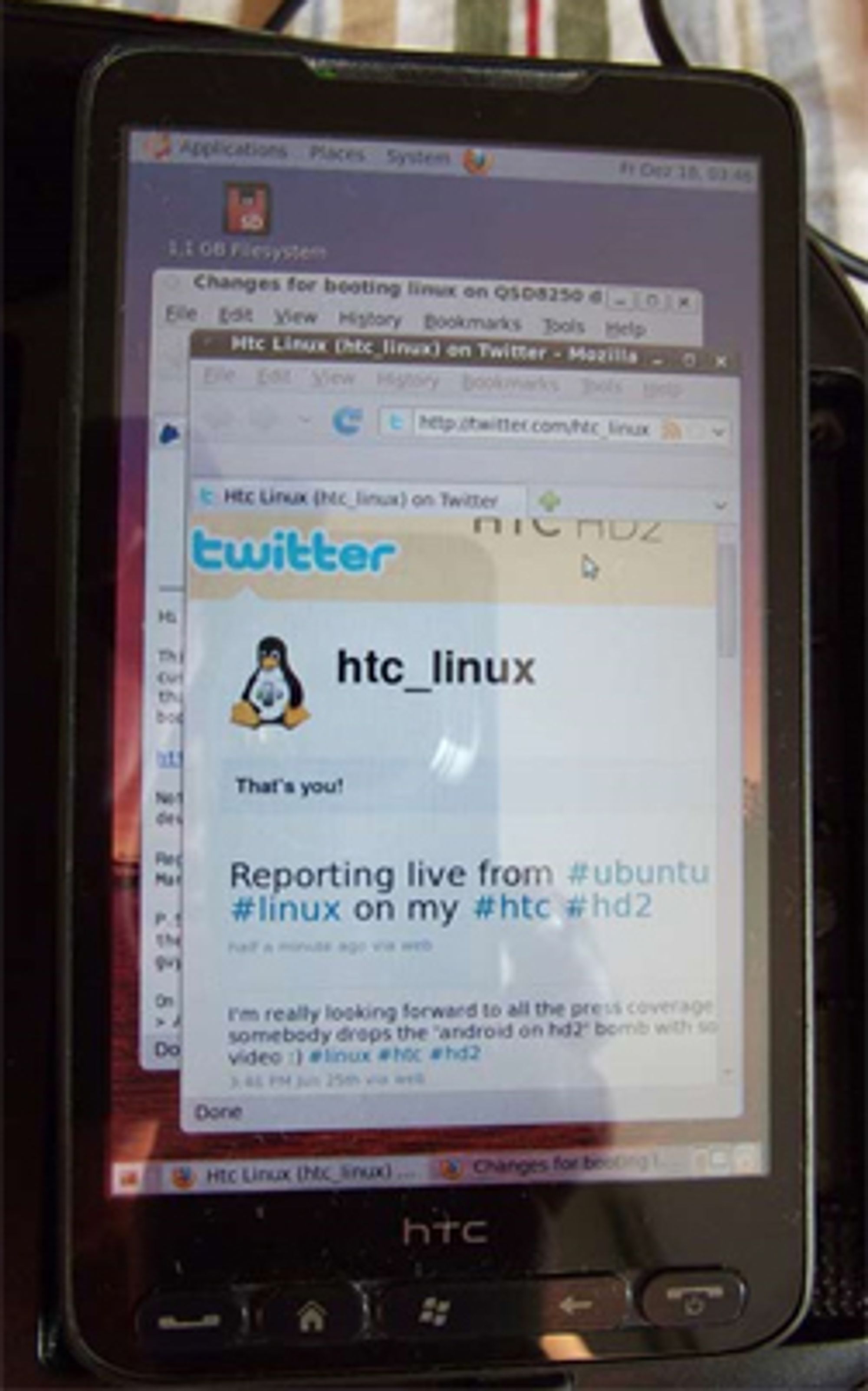 Ubuntu på HTC HD2. (Foto: HTC Linux)