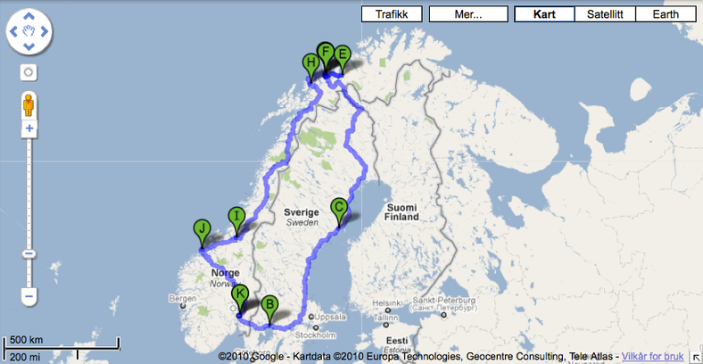 Her går ferden, gjennom svært varierte landskap. Mobilkameraene er alltid parate!