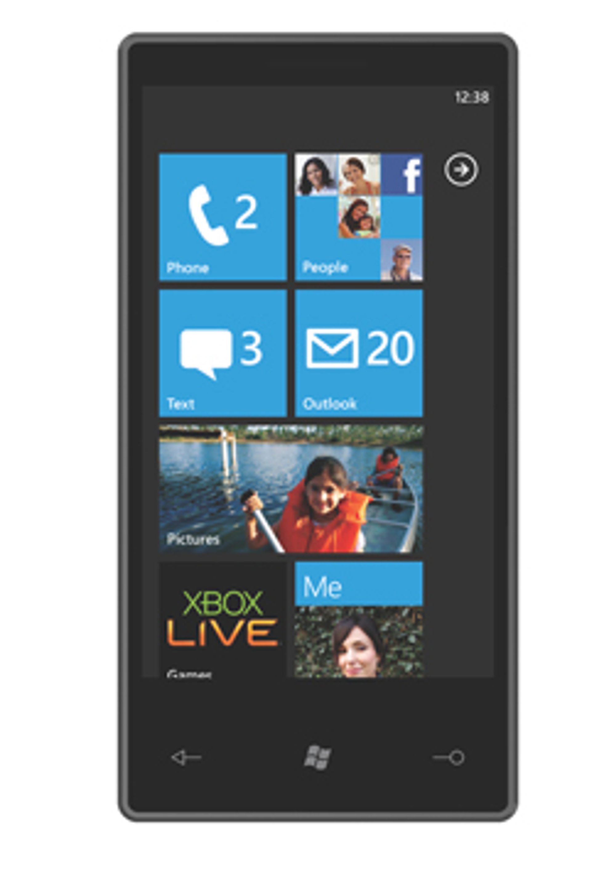 Skjermbilde fra Windows Phone 7. (Foto: Microsoft)