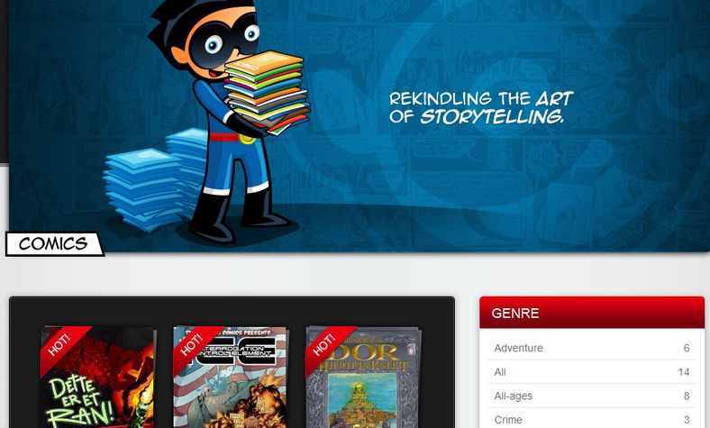 Skjermskudd fra Oxicomics nettsider.