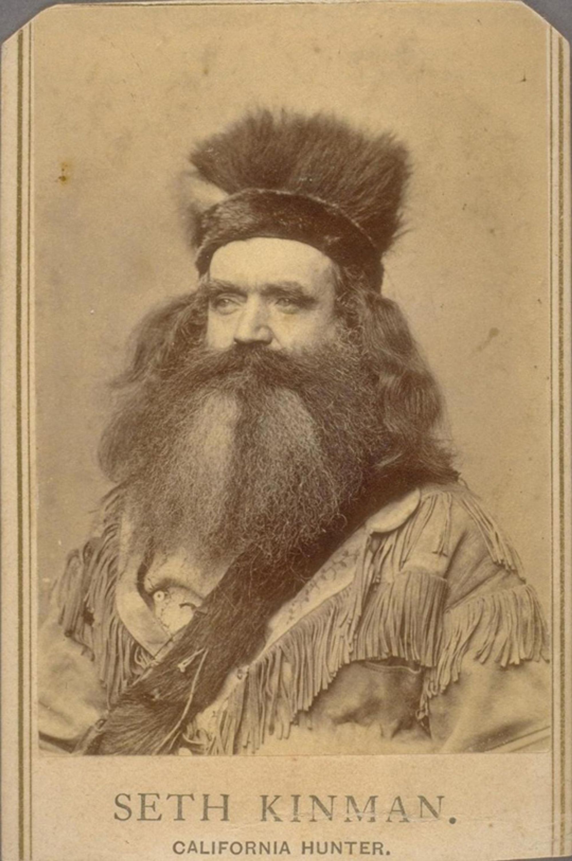 Carte de Visite som viser Seth Kinman, dentidens mest kjente jeger