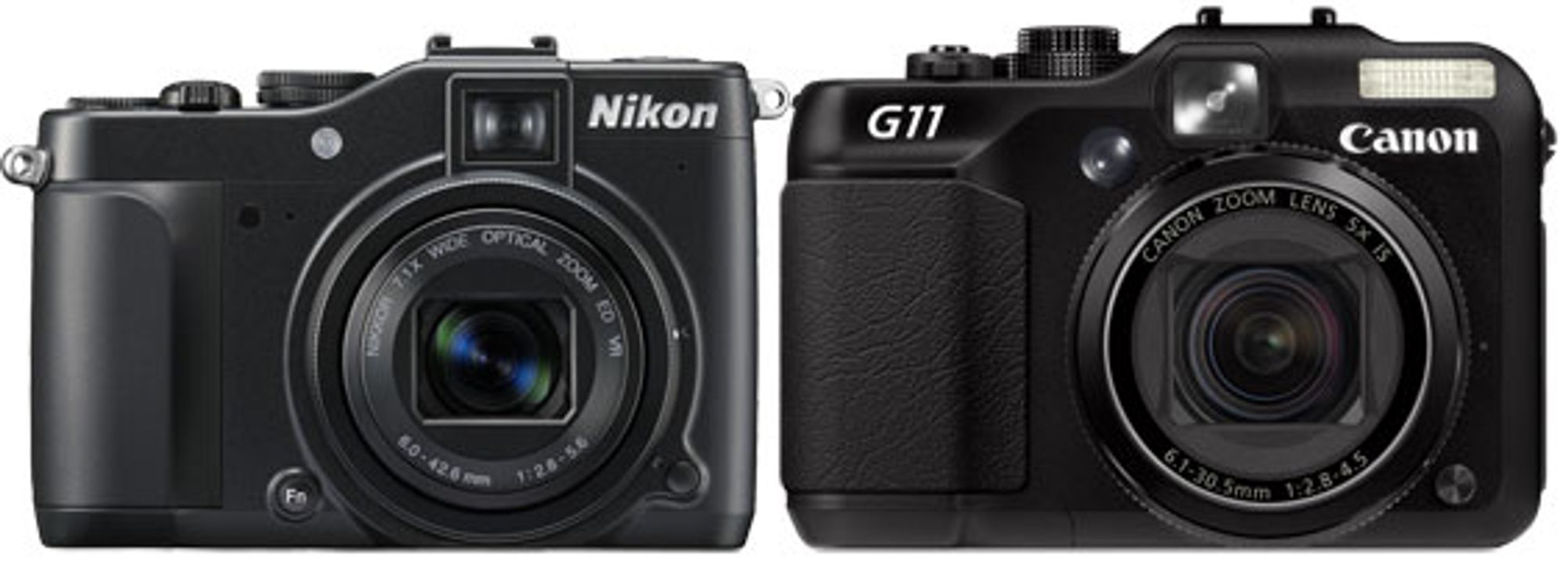 Store likhetstrekk mellom P7000 og Canon G11.