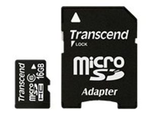 Transcend MicroSDHC Class 6 - 16 GB + SD-adapter