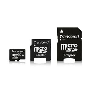 Transcend MicroSDHC Class 6 - 4 GB + mini &amp; SD-adapter