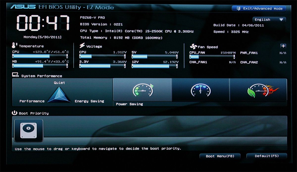 TEST Asus P8Z68V PRO BIOS / Overklokking Tek.no