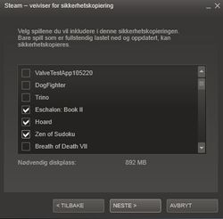 Veiviser for sikkerhetskopiering.