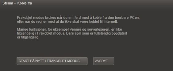 Husk å aktivere frakoblet-modus mens du fortsatt har nett!