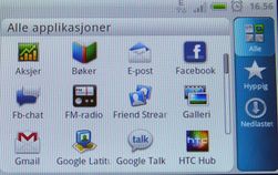 Du kan velge hvordan du skal se hovedmenyen ved å velge filtrering til høyre.