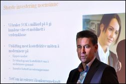 NetCom har snakket mye om sitt nye mobilnett. Her er administrerende direktør August Baumann da NetCom annonserte en storstilt oppgradering tidligere i år.