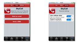 Du kan sende SMS fra SkyCall, men siden SMS er en tjeneste som krever mobilnett vil du foreløpig ikke kunne sende den fra et fly.