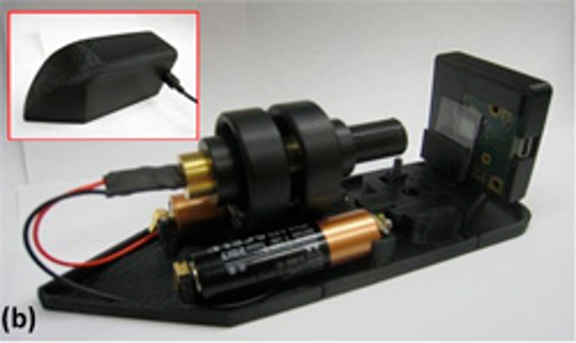 Det AA-batteridrevede mikroskopet.