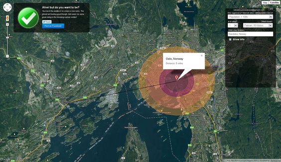BOMBEN OVER NAGASAKI: Dersom «Fat Man» hadde detonert over Oslo sentrum ville dødssonen ha strukket seg omtrent fra Tøyen i øst til Skillebekk i vest, Gamle Aker i Nord og Gamlebyen i sør.