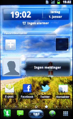 Du kan få mye nyttig informasjon på startskjermen.