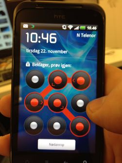 Med et låsemønster kan du forhindre at uvedkommende får tilgang til alt du har lagret på mobilen din.