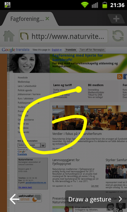 Denne tegningen gjør at vi sendes til Googles søkemotor.
