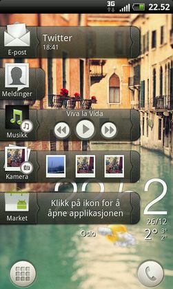 Dette er en av de nye Wigetsene som følger med HTC Sense 3.5.