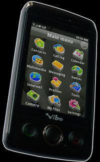 Touchmobilen Vibo T588 selges i Taiwan, og leveres med Smarterphones programvare. (Foto: Smarterphone)