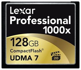 Lexar 128GB Professional 1000x CompactFlash. Dyrt, men godt.