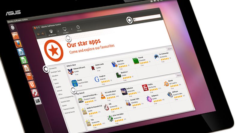 Canonical lover Ubuntu på nettbrett om ikke lenge. (Fotomontasje)