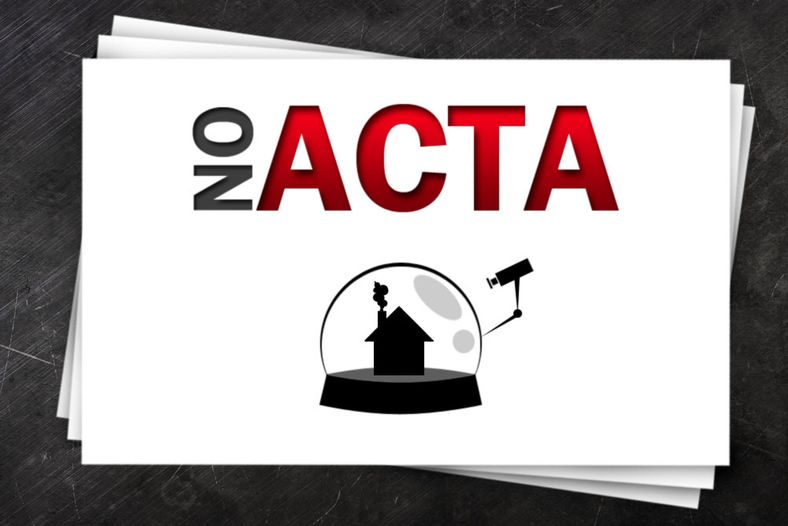 Mange har laget anti-ACTA-filmer og bilder for å spre bevissthet om loven. Denne illustrasjonen kommer fra Deviant Art-brukeren Paul Design.
