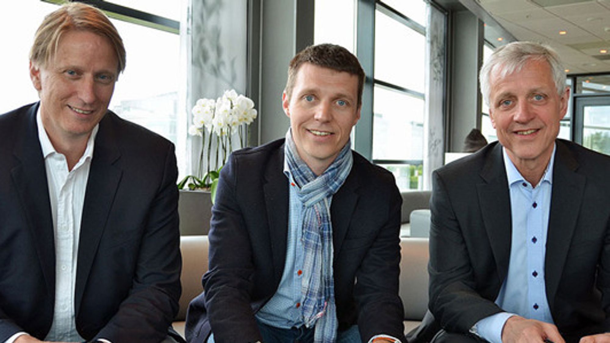 Avtalen mellom VG og Canal digital ble signert av Gisle Pedersen, Jo Christian Oterhals og Petter Carlsen.