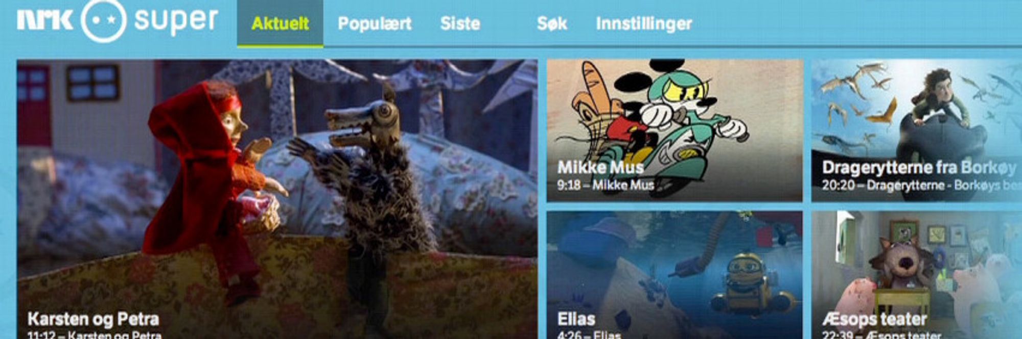 NRK super er NRKs barneverden. På nett, radio og fjernsyn tilbys det et bredt tilbud for barn og unge.