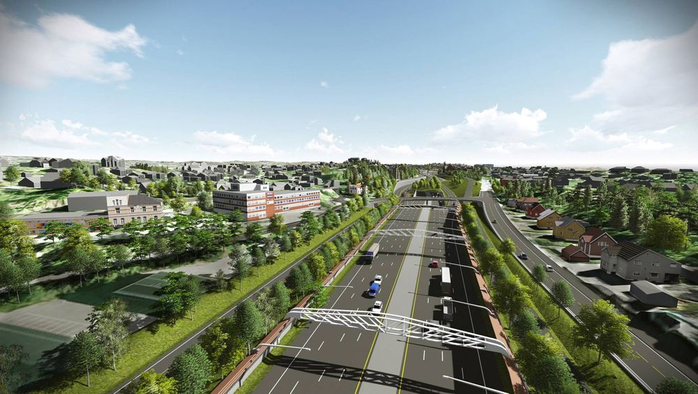SV ønsker å skrinlegge alle planer om utbtgging av E18 gjennom Bærum og Asker. Ill:Statens vegvesen