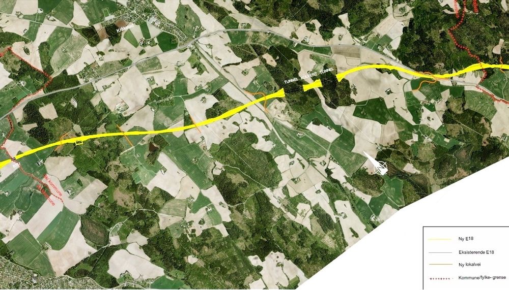 7 rådgivende ingeniørfirmaer har meldt sin interesse for å prosjektere motorvegen som skal erstatte dagens E 18 gjennom Follo. (Ill.: Statens vegvesen)