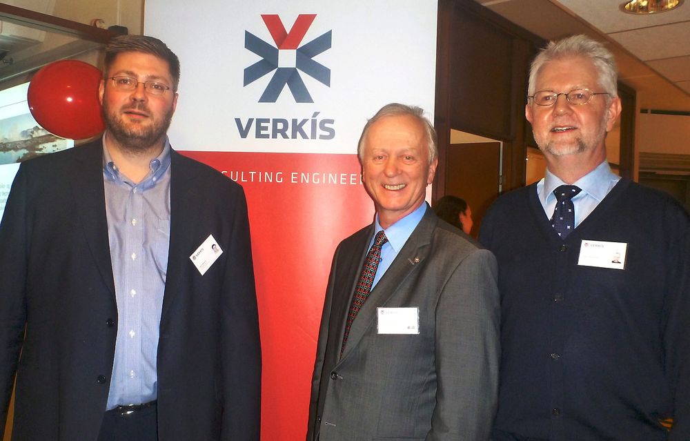 Egill Viðarsson, Markedssjef i Norge, Gunnar Ingi Gunnarsson, Markedssjef og  Helgi Valdimarsson, Divisjon Direktør Bygninger og Infrastruktur ved åpningen i Oslo.